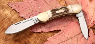 War Eagle Blades Canoe folding knife in stag